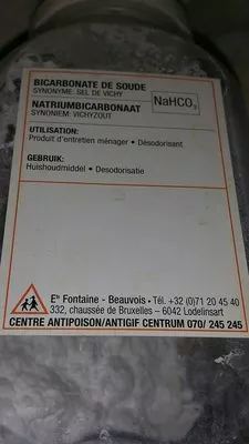 Liste des ingrédients du produit Bicarbonate de soude Ent Fontaine Beauvois 