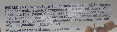 Lista de ingredientes del producto Chocolate Soya Dessert Alpro 500g