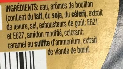 Lista de ingredientes del producto Oxo Bouillon Continental Foods 240 ml e