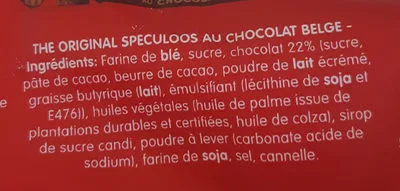 List of product ingredients Speculoos Chocolat Lotus 154g