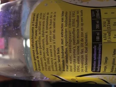 List of product ingredients Indian tonic Schweppes 