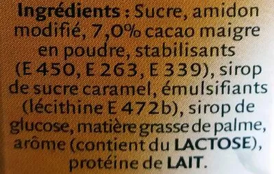 List of product ingredients Saroma goût chocolat Dr.Oetker 