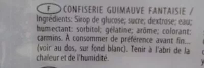 Lista de ingredientes del producto Chamallows minis Haribo 150g