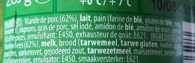 List of product ingredients Boudin blanc aux fines herbes Aubel 