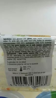Lista de ingredientes del producto Taboulé oriental Maître Olivier 