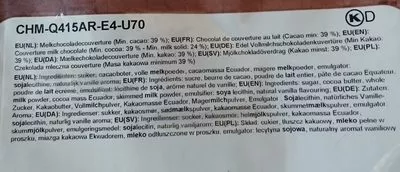 List of product ingredients Milk callets Callebaut 2,5 kg
