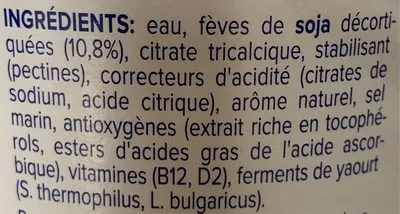 Lista de ingredientes del producto Nature sans sucres Alpro 500g