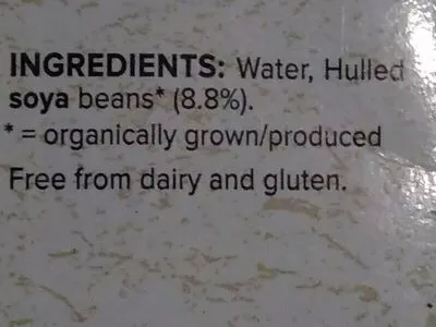 Liste des ingrédients du produit Organic Soya Unsweetened U.H.T. Alpro 