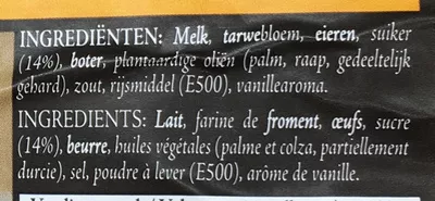 Liste des ingrédients du produit Crêpes de Beauvoorde sucrées au vrai beurre Beauvoords Bakhuis 500 g