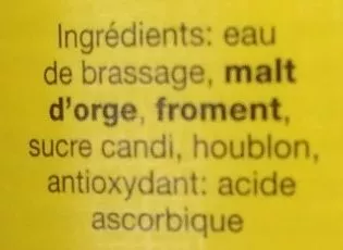 List of product ingredients Gueuze foudroyante Lindemans 37,5 cl