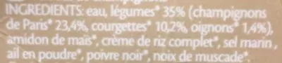 Lista de ingredientes del producto Veloute Aux Champignons Lima 