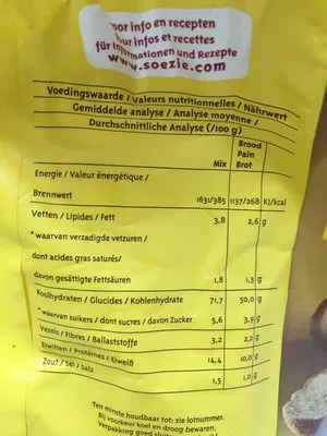 Lista de ingredientes del producto Pain au Maïs Soezie 