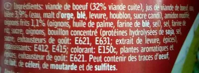 List of product ingredients Carbonnade Flamande à la Bière Equinox 