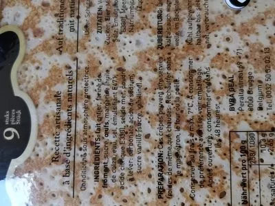 Lista de ingredientes del producto Crêpes  