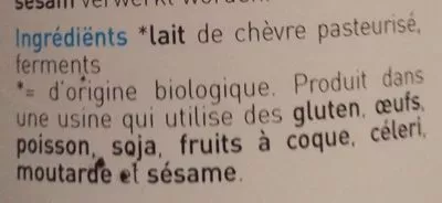 List of product ingredients Yaourt de chèvre nature Le Larry 
