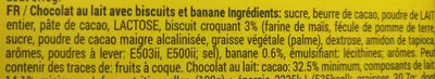 Liste des ingrédients du produit Banana cookies  200 g