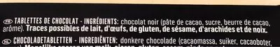 List of product ingredients Dark Chocolate 80% Neuhaus 
