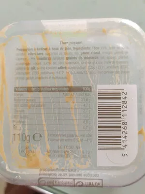 Lista de ingredientes del producto Tartinade thon piquant  