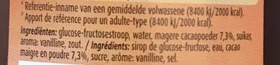 Liste des ingrédients du produit Chocolat liquide Imperial 