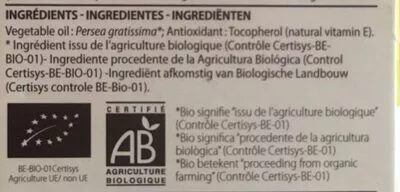 List of product ingredients Huile Végétale Avocat Bio Pranarom 