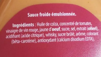Lista de ingredientes del producto Sauce bourguignonne Lambert 