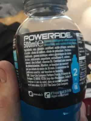 Liste des ingrédients du produit Powerade goût ice storm Coca-Cola 500 ml