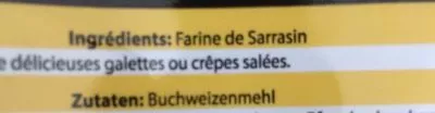 Liste des ingrédients du produit Farine de sarrasin  