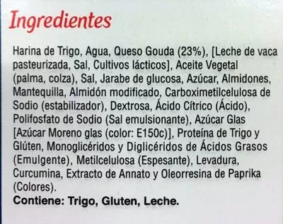 Liste des ingrédients du produit Botana de Queso Gouda Mc Cain 220 g