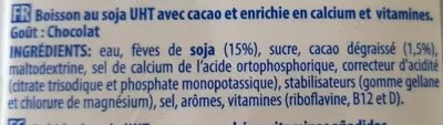 Liste des ingrédients du produit Soja Choco Shoyce 