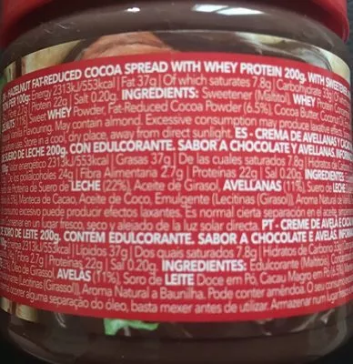 Liste des ingrédients du produit Choco Butter + Whey Protein Prozis 200g