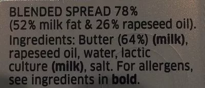 List of product ingredients Lurpak Spreadable Slightly Salted Lurpak 500g