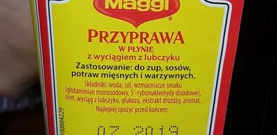 Lista de ingredientes del producto  Maggi, Nestle 200 g