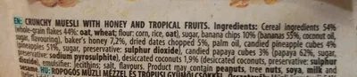 Liste des ingrédients du produit Crunchy muesli Bakalland 300g