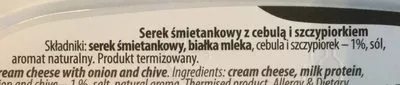 List of product ingredients Serek śmietankowy z cebulą i szczypiorkiem Łaciaty, Mlekpol 135 g