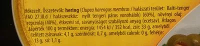 Lista de ingredientes del producto Hering repceolajban Losos 170 g