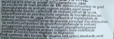 List of product ingredients Escalopes de poulet panées épicées halal  