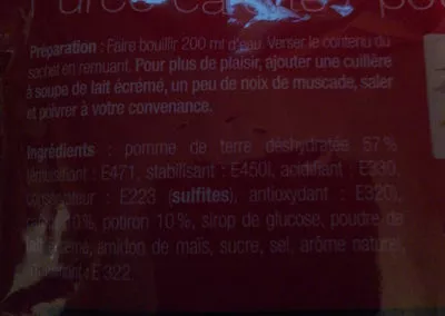 Lista de ingredientes del producto Purée carotte / potiron Comme j'aime 50 g