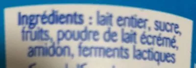List of product ingredients Yaourts Brassés aux Fruits Mixés Chergui 