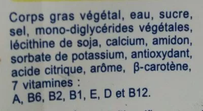Liste des ingrédients du produit Classique Tartine & Cuisson la Prairie 250g