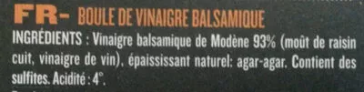 Liste des ingrédients du produit Boule de vinaigre balsamique Bremond fils 75g