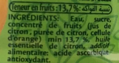List of product ingredients Citronade ifruit ifri 33cl