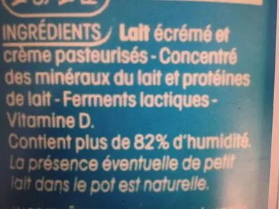 List of product ingredients Fromage blanc Yoplait 
