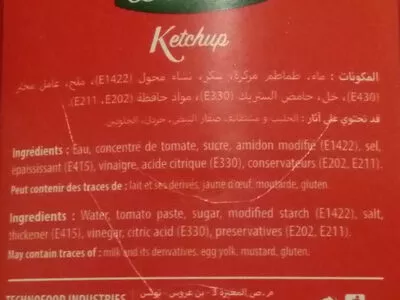 Liste des ingrédients du produit Ketchup Bonna 270 ml