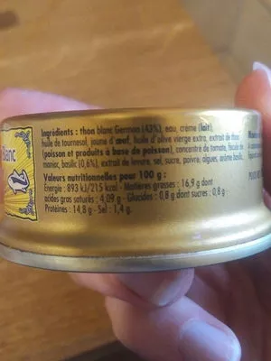 List of product ingredients mousse de thon  