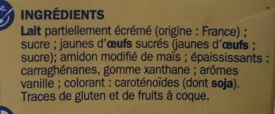 Liste des ingrédients du produit Crème anglaise Délisse 