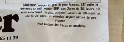 List of product ingredients Boudin blanc  