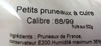 Liste des ingrédients du produit Pruneaux  