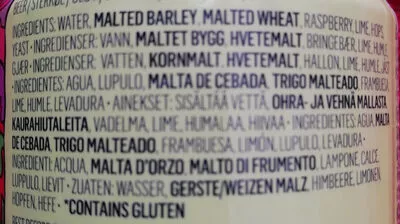 List of product ingredients Lush Rasp & Lime Berliner Amundsen Brewery 330 ml