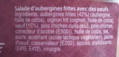 List of product ingredients Caviar D'aubergine Yarden 