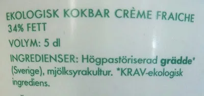 Lista de ingredientes del producto Crème fraîche naturell Änglamark, Coop 5 dl